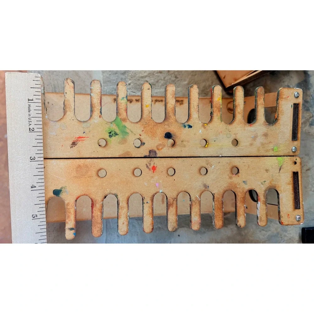 Set of 2 Handmade Artist Paint Tube Brush Storage Racks Made England‎